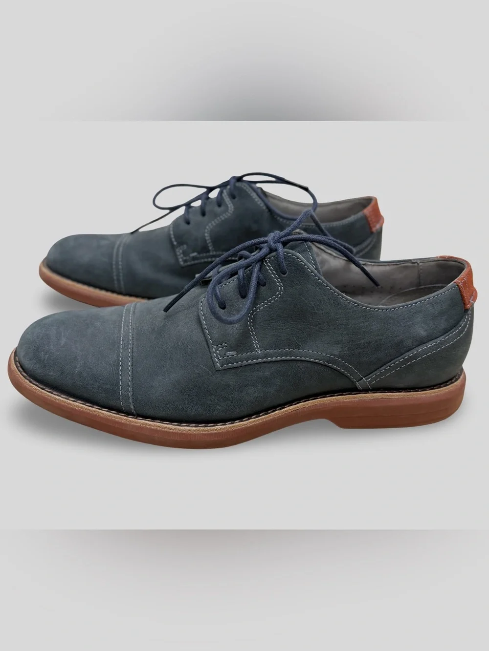Sperry Gold Cup Bellingham Grey Suede Cap Toe Oxford ASV Dress Shoes 10